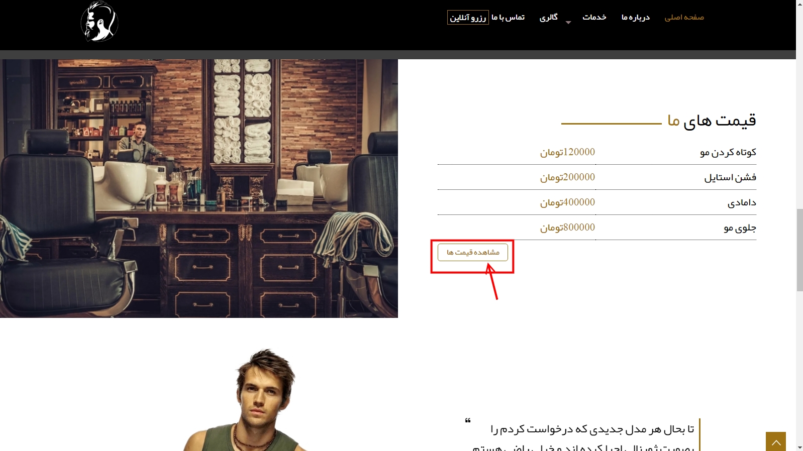 راهنمای طراحی وب سایت آرایشگاه مردانه